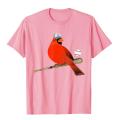Saint Louis Red Cardinal T-Shirt Funny Bird Design Crazy Tees Harajuku Cotton Male Top T-Shirts Printing Fitted. 