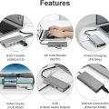 Type C Usb Hub Docking Station 11-in-1 USB C Adapter with 4K-HDMI, VGA, USB 3.0 port, Type C PD Ethernet SD / TF Card Reader 3.5mm AUX Compatible with More Type C Devices. 