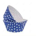 MINI ROYAL BLUE CUPCAKE LINERS: POLKA DOT. 