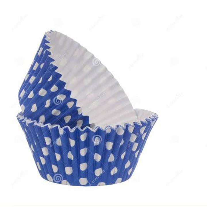 MINI ROYAL BLUE CUPCAKE LINERS: POLKA DOT