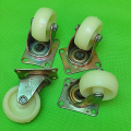 4Pcs Universal Caster Wheels 2" Furniture Wheel Castor White PP Nylon Dual Roller Wheel For Platform Trolley Chair. 