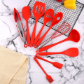12Pcs Silicone Kitchenware Set Kitchen Utensils Cooking Sets Non-stick Spatula Silicone Kitchen Tools with Wooden Handle Heat Resistant Non-Toxic BPA Free Kitchen Utensils With Wooden Handle Silicone Tongs Silicone Spoon Set. 
