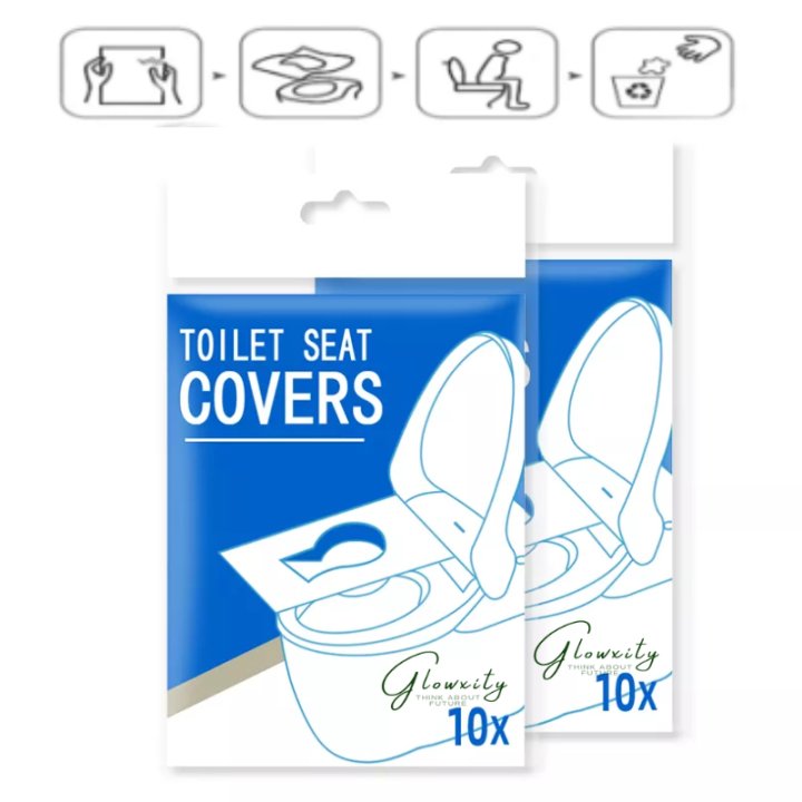10 Pcs Disposable Toilet Seat Covers ll Hygienic  ll Thick Flushable Seat Covers ll Disposable for Portable Travel Public Restrooms ll Paper Toilet Seat Cover for travel