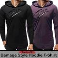 Pack Of 2 Damage Hooded Stylish T-shirt For Men. 
