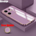Biruiqu for Infinix Zero 30 4G Back Cover Luxury 6D Plating Frame Shiny Bling Phone Pounch Soft Silicone Square Phone Case. 