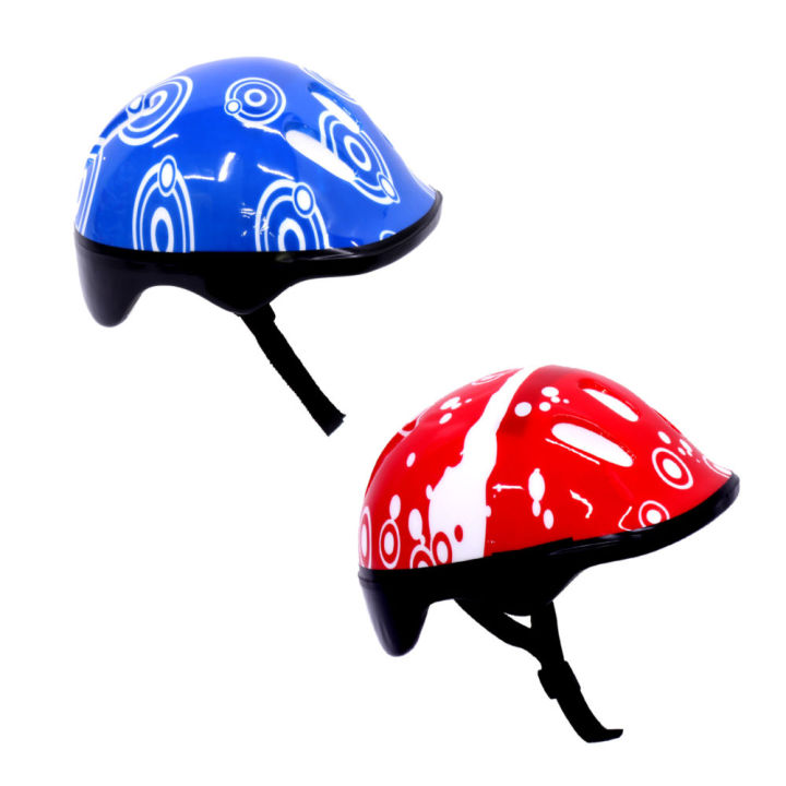 NEW One Piece Kids Helmet Universal Size For Skating Shoes Cycle Car Roller Skate Skate Board Safety Helmet Foam Cushion With Head Strap Note Random Design & Color Will Be Shipped