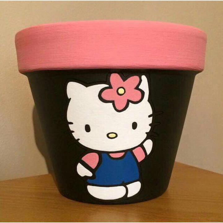 Acrylic painting on Clay Pot for plants and flowers. Make ur home more attractive with beautiful artwork.
