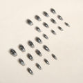 24pcs Fake Black Nail Long Ballet Reusable Adhesive Acrylic Press On Set Nails Artificial False Nails Arts  Encounter. 