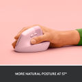 Logitech Lift Vertical Ergonomic Wireless Mouse Rose. 