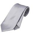 LIGHT GREY SILKY PLAIN TIE, SLIM TIE LIGHT GREY, FORMAL TIE LIGHT GREY. 