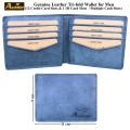 Genuine Leather Bifold Sky Blue Wallet for Men. 