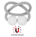 1 Pair Random Color - Magnetic Curtain Tieback, Curtains Holder Convenient Drape Tie Backs - Pearl Decorative Rope Holdback Holder. 