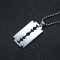 Vnox Unique Shaving Blade Pendant For Men Necklace Stainless Steel Casual Plain Male Jewelry With 20"/24" Chain. 