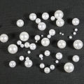 4mm/6mm Size Cabochon White Ivoy Color Pearl Imitation ABS Beads Round Loose Beads for Garment Jewelry Making DIY. 