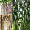 Ceiling Decoration Silk Wedding Decor Hanging Garland Artificial Wisteria Leaf Wisteria Flowers. 