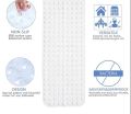 Rubber Anti Slip Bathroom Shower Mat with Drain Holes and Suction Cups. 
