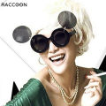 Ins Classic Fashion Chic Popular Cute Funny Oval Steampunk Lady Gaga Flip Sunglasses Women Round Sexy Party Mouse Sun Glasses. 
