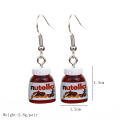 Ovxxons 1 Pair Fashion Creative Fun Mini Simulation Nutella Peanut Butter Chocolate Paste Stereo Resin Earrings Female. 