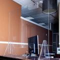 Mind Reader Acrylic Sneeze, Front Desk Cough Guard, Protective Clear Panel for Cashiers. 