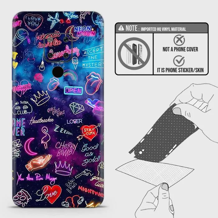 Huawei_ Mate 20 Back Skin - Design 1 - Neon Galaxy Skin Wrap Back ...