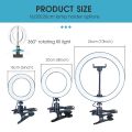 【ZOSR】6/8/10 Inch Led Ring Light Round Lamp with Clip On Laptop Computer for Youtube Live Streaming Led Photography. 