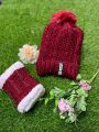 Stylish Women Winter Woolen Beanie Cap With Neck Warmer. 