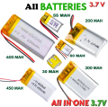 Rechargeable Batteries 3.7 V Mini DC lithium battery collection for Multiple purpose. 