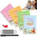 Set of 4 Sank Magic Learning Book with 4 Pen Refill , Children Practice Book For Montessori | Children First Learning , Handwriting & Tracing Books for Kids. 