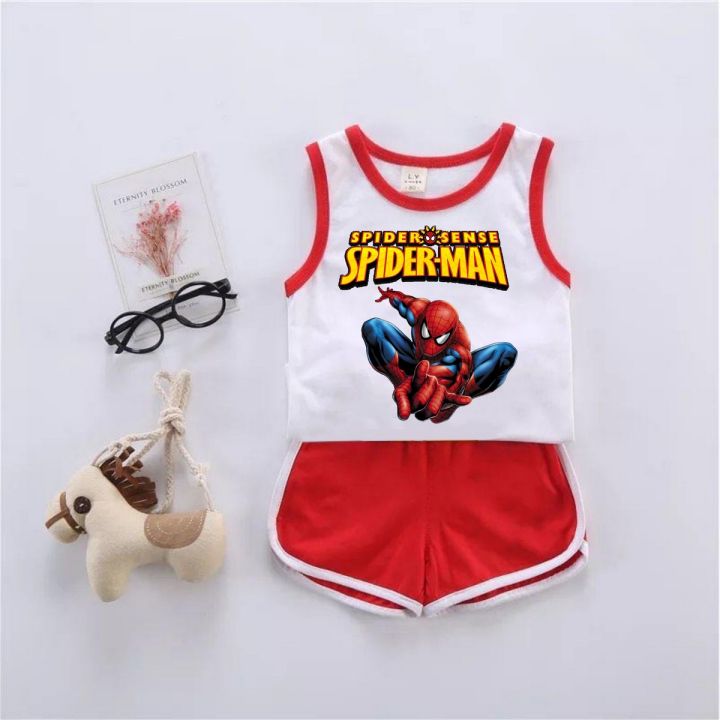 Spiderman tshirts and shorts Printed Boys