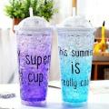 Ice crushed water bottle. 