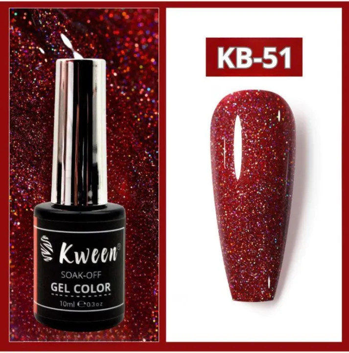 KWEEN Magenta Holographic Glitter Gel Polish Sparkling Diamond UV LED ...