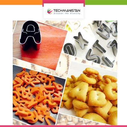 Techmanistan Stainless Steel Mini A-Z Shaped Alphabets 26 Letters Cookie Cutter Set, Biscuit Fondant Cutters, DIY Cake Decorating Tool