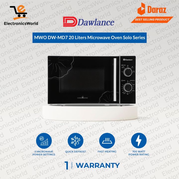 Dawlance Micro Oven | Model- DW MD 7 Heating Microwave Oven| Rating Power 700 Watts | Elegant Design  | Size 20 Liters | With 1 Year Warranty