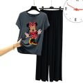 Summer Mickey Mouse Half Sleeve Printed Night Suit For Women And Girls. 