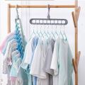 Rotate Anti-Skid Folding Hangers Magic Space Saving Hangers Clothes Hangers Organizers 9 Hole 360° Rotating Cascading Multi Magic Hook for Drying and Storage (Multi). 