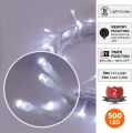 Christmas Lights 500 LED 50m/164ft Fairy Lights Plug in, Indoor Outdoor Christmas Tree Lights String Lights, Outside Lights for Xmas/Home/Party/Christmas Decorations Cool White– White Cable [Energy Class A+++]. 