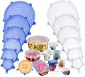 6pcs Universal Food Silicone Cover Silicone Stretch Lids for Bowl, Cup, Pot, Pan, Dish, Food Covers, Flexible Silicone Lids Food Wrap Apply to All Kinds of Food Storage Container.. 