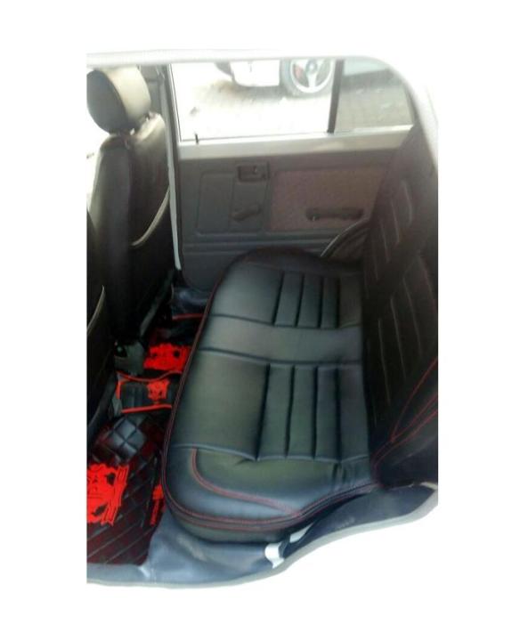 Suzuki Mehran Seat Cover Black with Red Stitching
