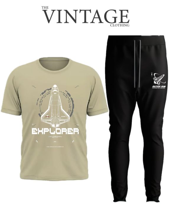 The Vintage Clothing - Men's Clothing Summer Breathable T-Shirt and Black Trouser Gym wear and comfortable - Summer Tracksuits For Men - Summer Tracksuit for Men - Summer Track Suits For Men - Track Suits for Boys  -Track Suit for boys - Tracksuit for boy