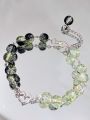 Glass Crackle Beaded Charm Bracelet – Customizable in Any Color of Beads, Charms or Alphabet Charms. 
