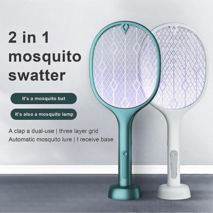 Mosquito Racket with UV Light Lamp Five Nights Mosquito Killer Racket Rechargeable Battery Handheld Electric Fly Swatter