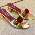 LADIES Sendals new Ramdan stylish golden sheet with  flower Premum LOOK sendals for women HSP 502. 