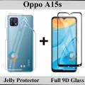 Oppo A15s Value Kit: Edge to Edge Full Glue Tempered Glass, Back Hydrogel Film Protector. 