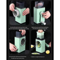 4 in 1 Multifunction Vegetable Cutter Slicer Hand Rotary Vegetable Grater Roller Shredder Potato Radish Scraper for Kitchen Tools. 