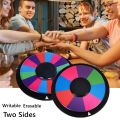 W3DD New Writable Round Shape DIY Color Tabletop Roulette Wheel of Fortune for Party Spinning Prize Wheel Double-Sided. 