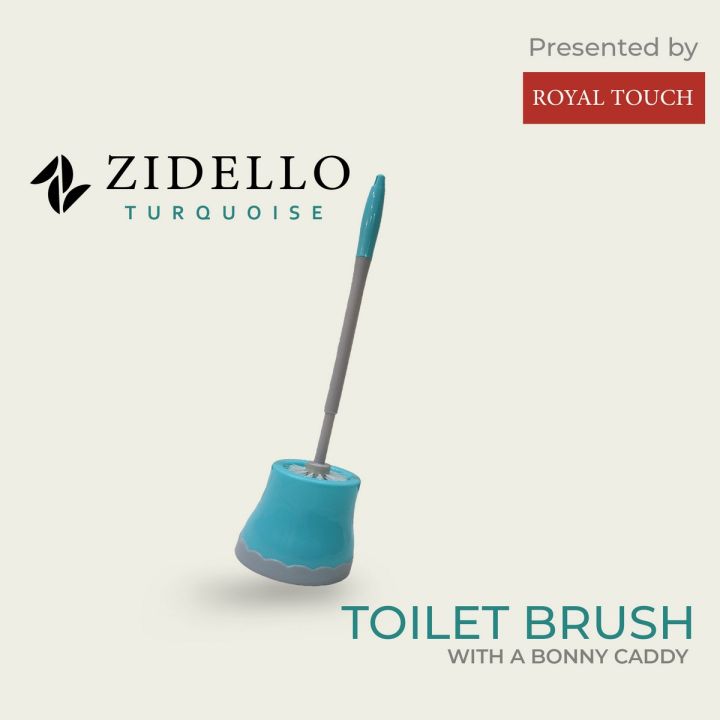 Toilet Brush with Caddy - Toilet Brush and Holder [Designer Edition] [Turquoise]