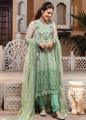 Mushq Wedding Collection Green Net Embroidered Dress With Necklace For Women. 