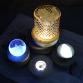 Round Wood Light Base USB with switch LED Light Rotating Display Lamp Base Decor Nicle. 