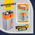 MP 100% Original 9V NIMH Rechargeable Batteries 300mAh Low Self-Discharge Square Battery. 