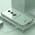 For Xiaomi Redmi 5 Plus Back Cover with Lanyard Luxury Shiny Plating Maple Leaf Camera Lens Protection Square Edge Bumper Soft Silicone Protective Phone Case. 